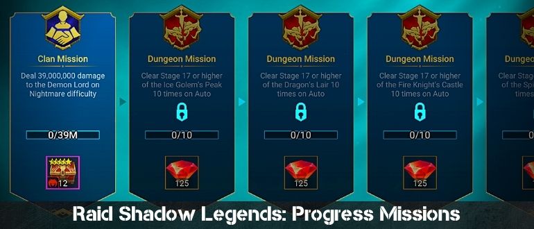Raid Shadow Legends: Progress Missions