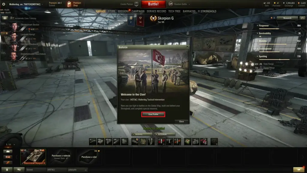 Change Clans in World of Tanks