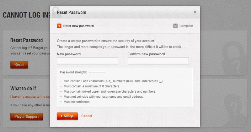 Reset Password WoT