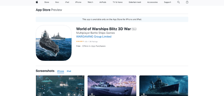 World of Warships Blitz iOS