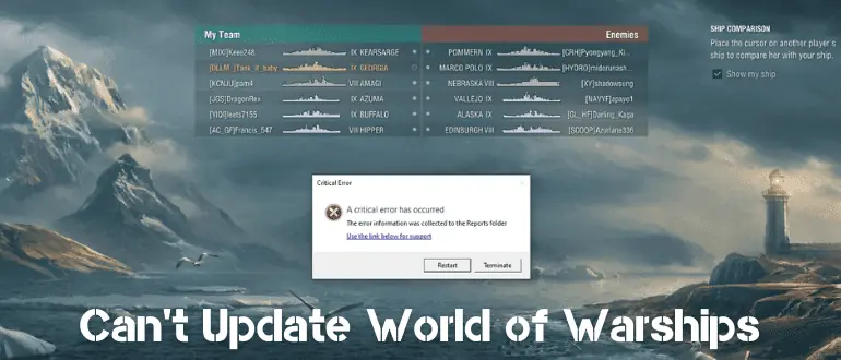 Can't Update World of Warships