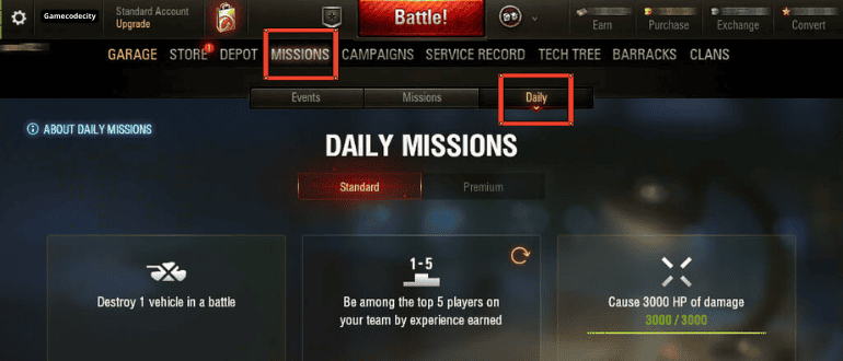 Daily Missions WoT