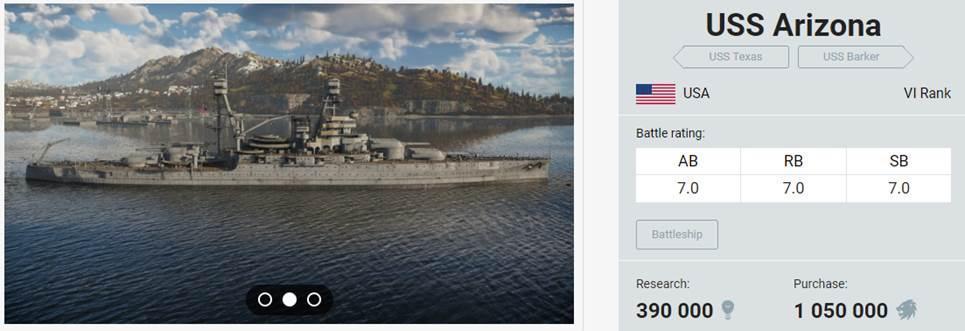 USS Arizona Top-10 Best Ships in War Thunder