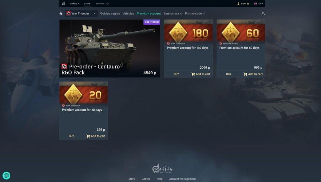 War Thunder Premium Accounts Guide