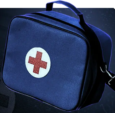 Bag of army first aid kits