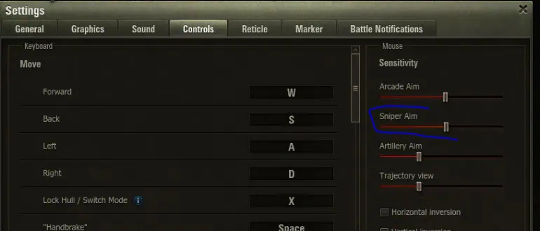 Mouse and Keyboard Settings World Of Tanks